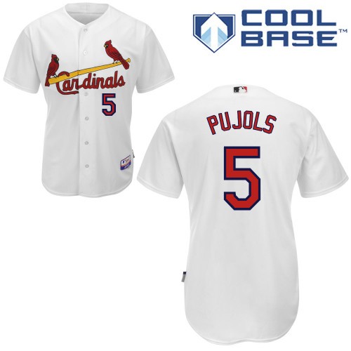 Branded St. Louis Cardinals 5 Albert Pujols White Cool Base MLB Jersey Baseball MLB Jerseys
